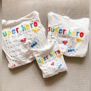 Family matching super hero hooded sweatshirts!